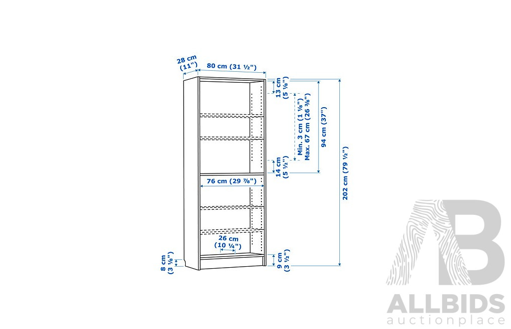 Ikea Billy Oak Effect Bookcase - Brand New