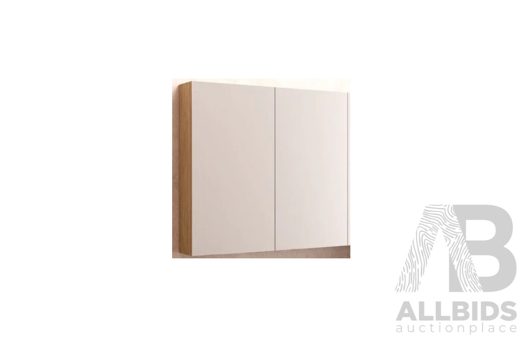 Marquis 1200mm Frameless Mirror Two Door Shaving Cabinet - Walnut Veneer - Brand New - RRP $950.00