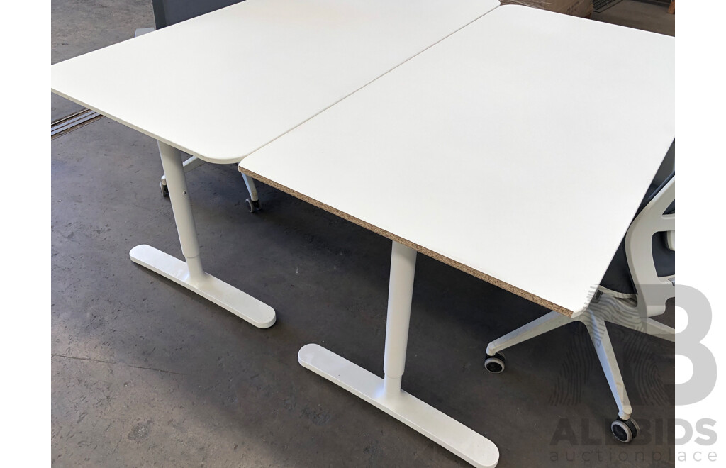 Ikea Bekant Height Adjustable 1600mm Desk and Gaslift Chair - Set of Two