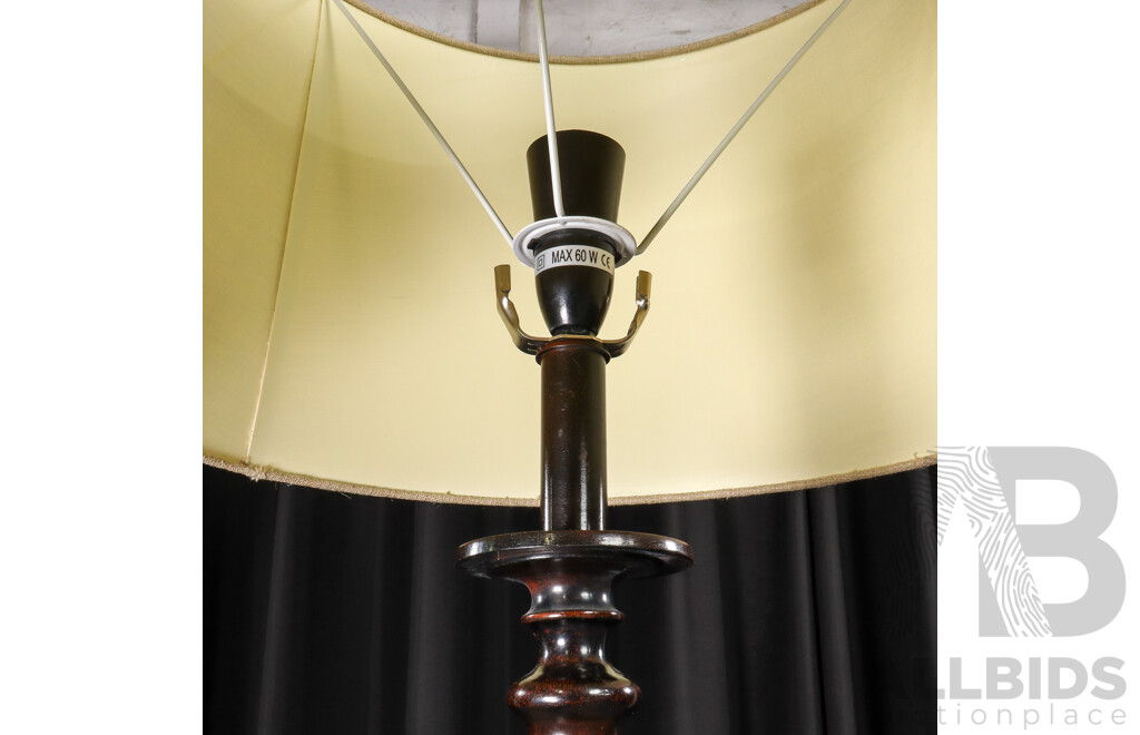 Simulated Bamboo Floor Lamp with Fabric Shade