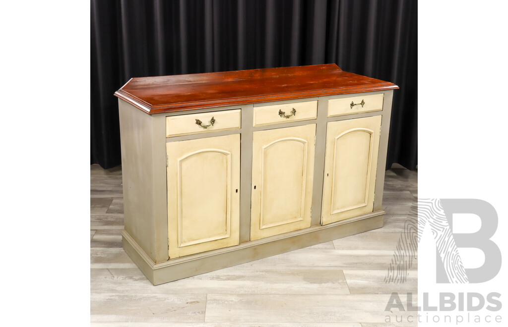 Edwardian Mahogany Three Drawer Sideboard with Three Doors