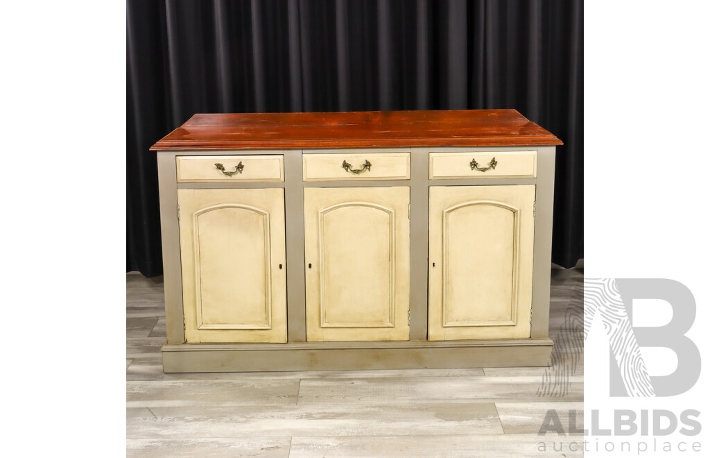 Edwardian Mahogany Three Drawer Sideboard with Three Doors