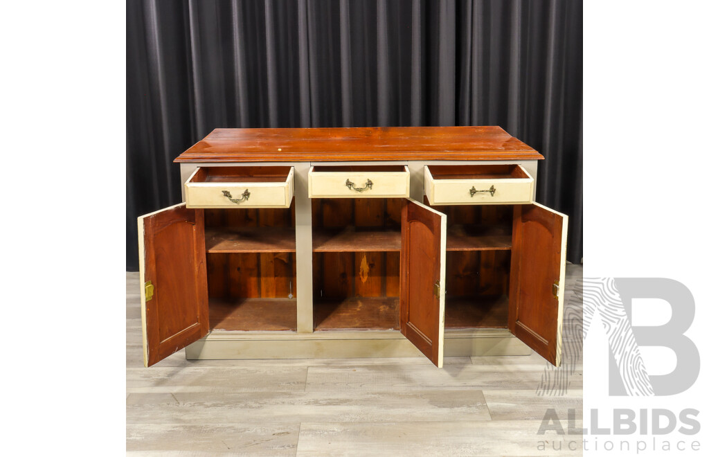 Edwardian Mahogany Three Drawer Sideboard with Three Doors