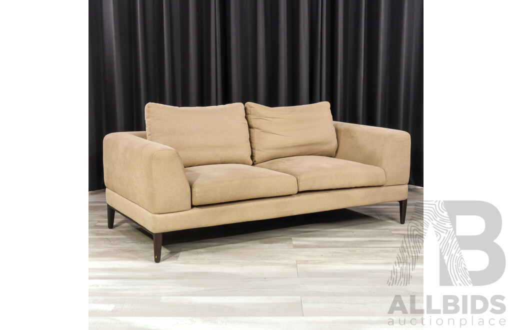 King Furniture 'Plaza' Fabric Square Line Two Seater Lounge