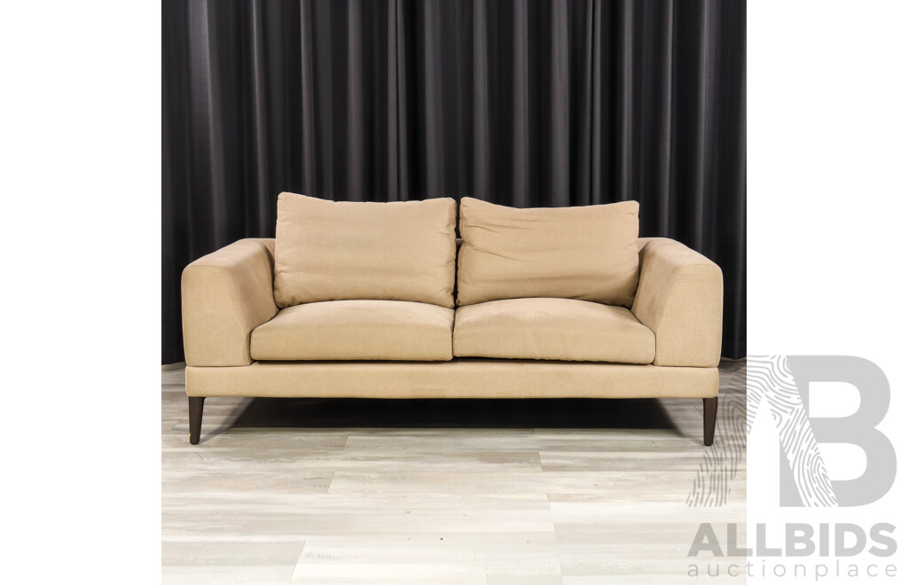 King Furniture 'Plaza' Fabric Square Line Two Seater Lounge