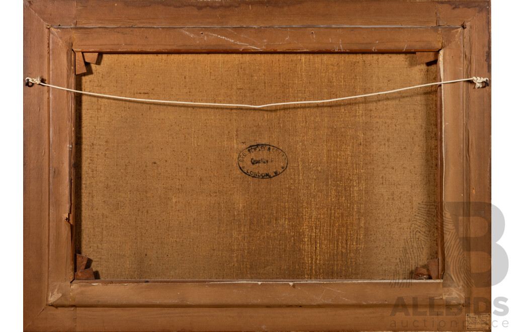 Artist Unknown, (Late 19th Century), Farm Yard, Original Antique Oil on Canvas, 64 x 89 cm (frame)