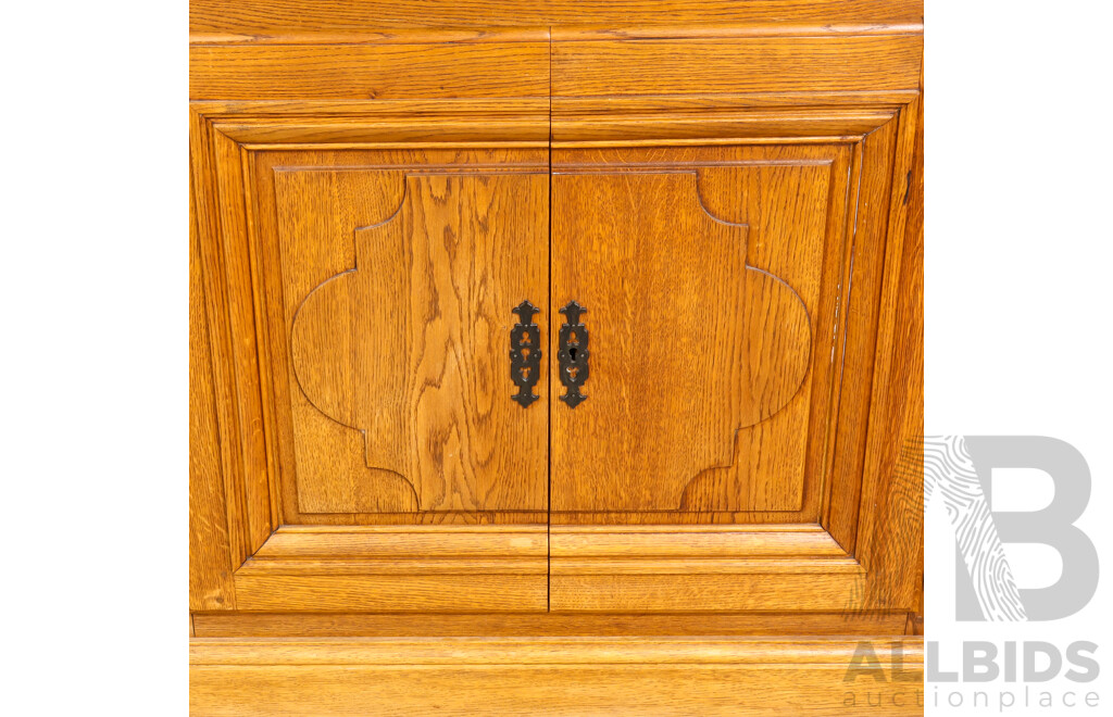 Impressive French Cherrywood Three Piece Open Bookcase with Six Panel Doors