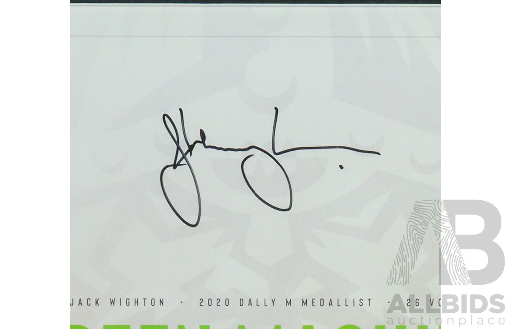 Framed Jack Wighton Green Machine Dally M Medal 2020 Limited Edition Print