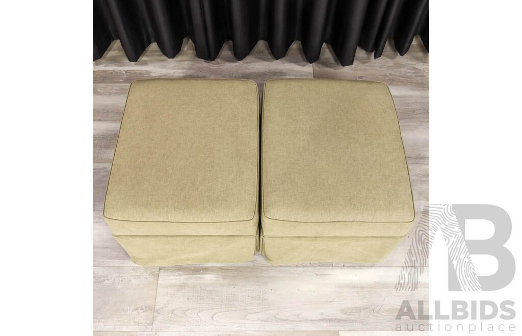 Pair of Fabric Upholstered Ottomans