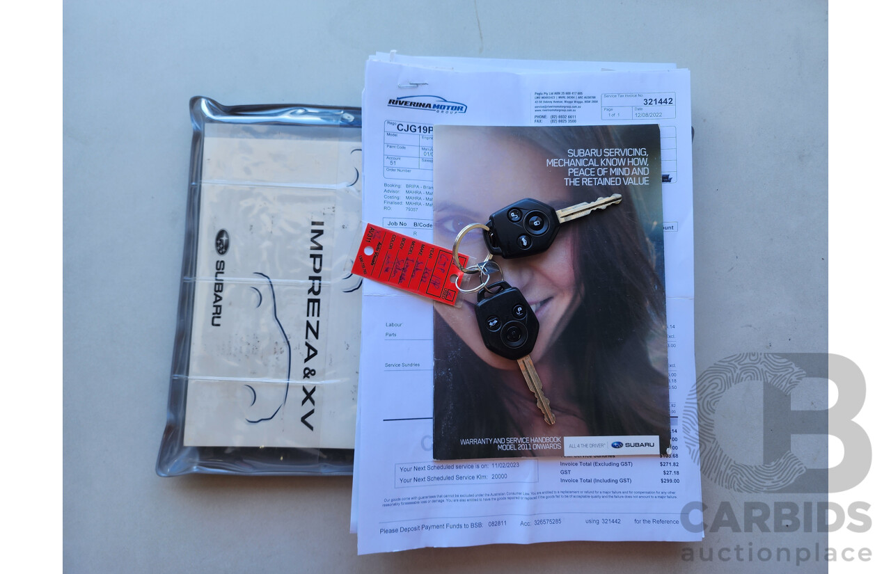 6/2012 Subaru Impreza 2.0i-L (awd) MY12 4d Sedan White 2.0L