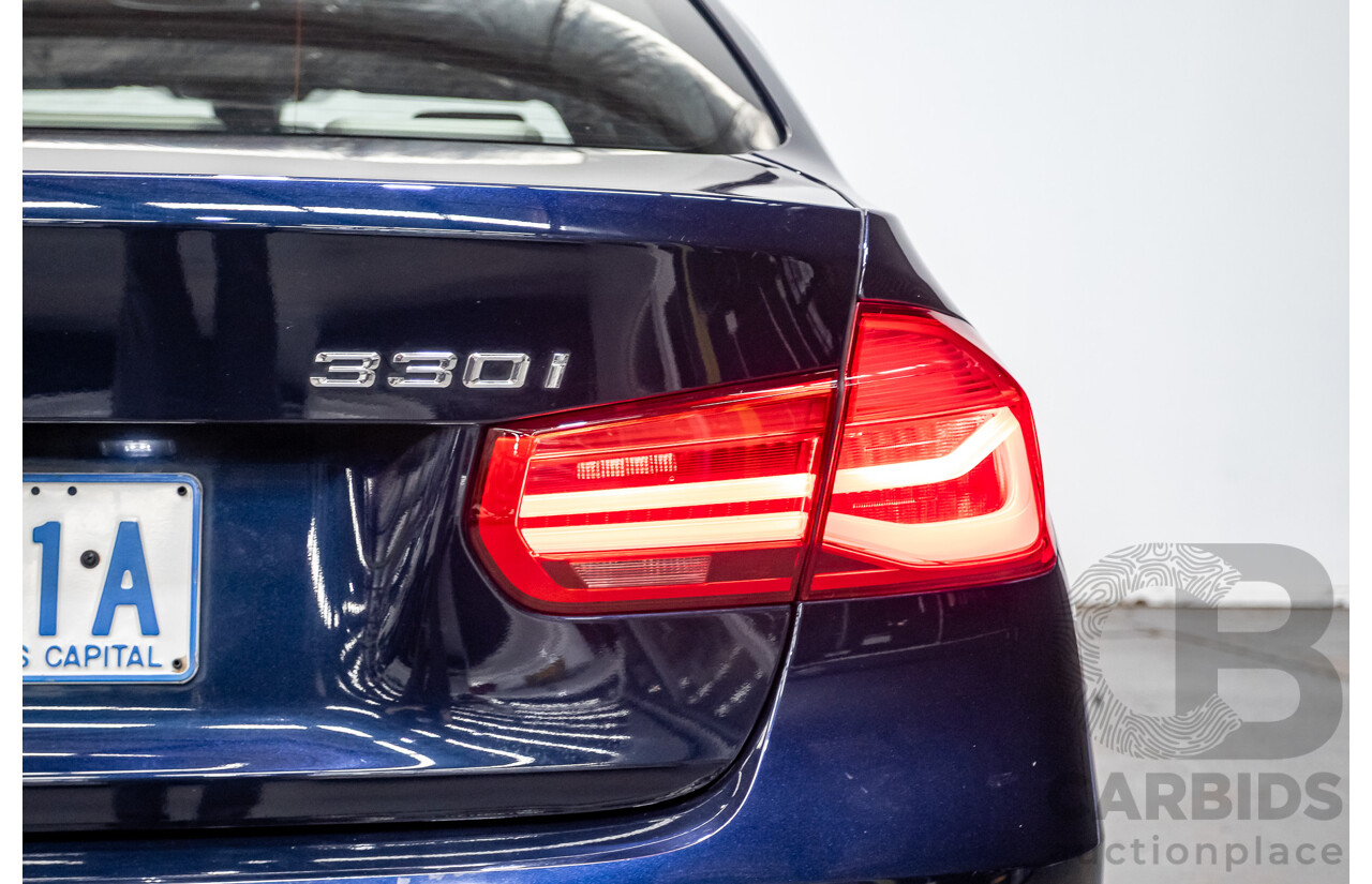 07/2016 BMW 330i M-Sport F30 LCI 4d Sedan Tanzanite Blue Metallic Turbo 2.0L