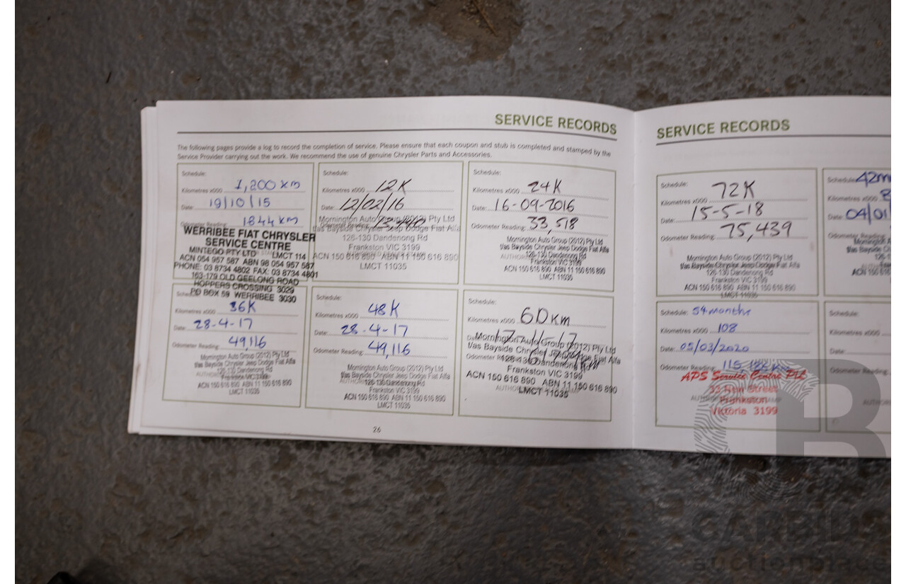 06/2015 Jeep Grand Cherokee SRT 8 (4x4) WK MY15 4d Wagon Redline Pearl V8 6.4L