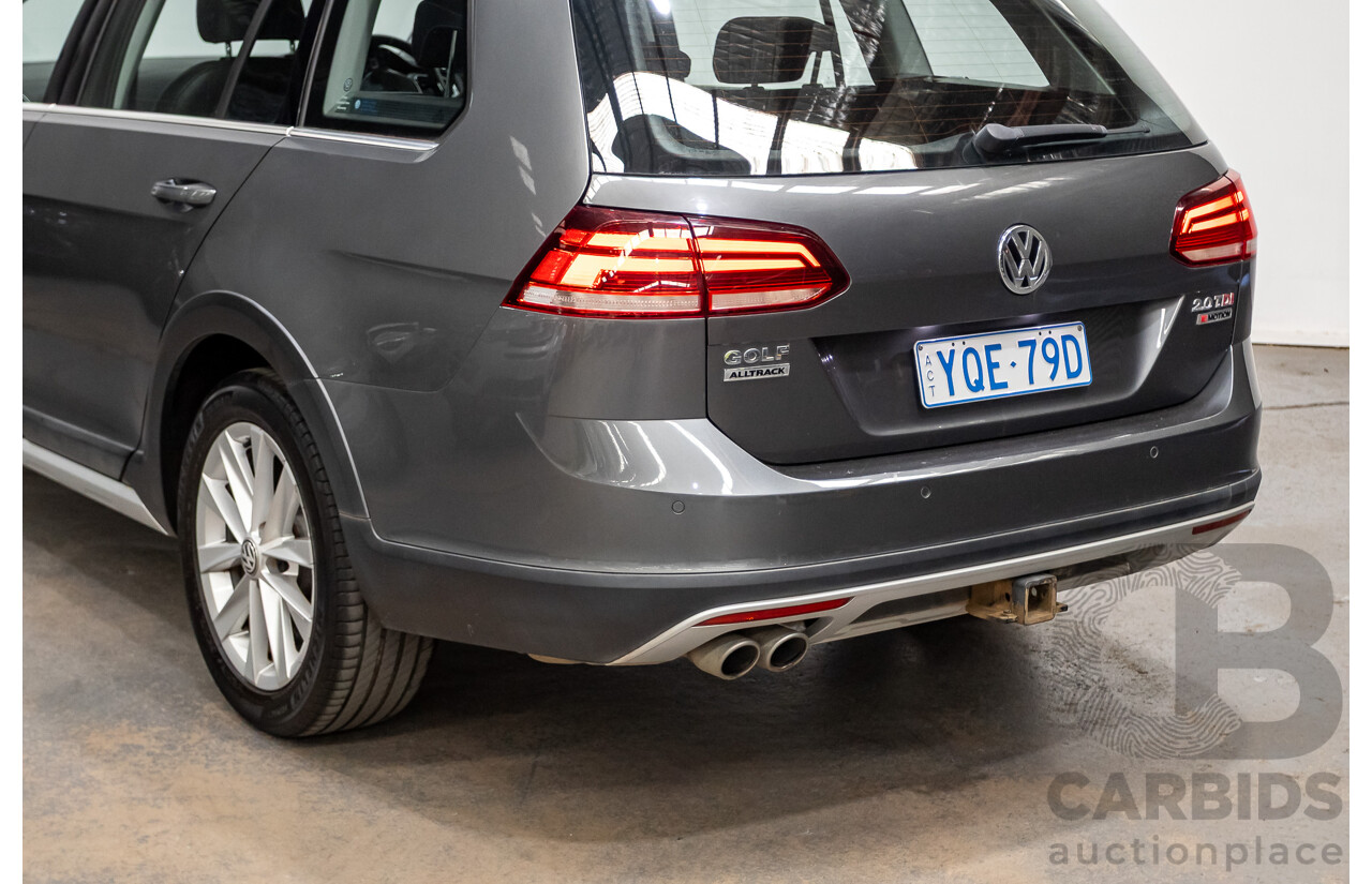 06/2017 Volkswagen Golf Alltrack 135 TDI Premium (AWD) AU MY18 4D Indium Grey Metallic Turbo Diesel 2.0L