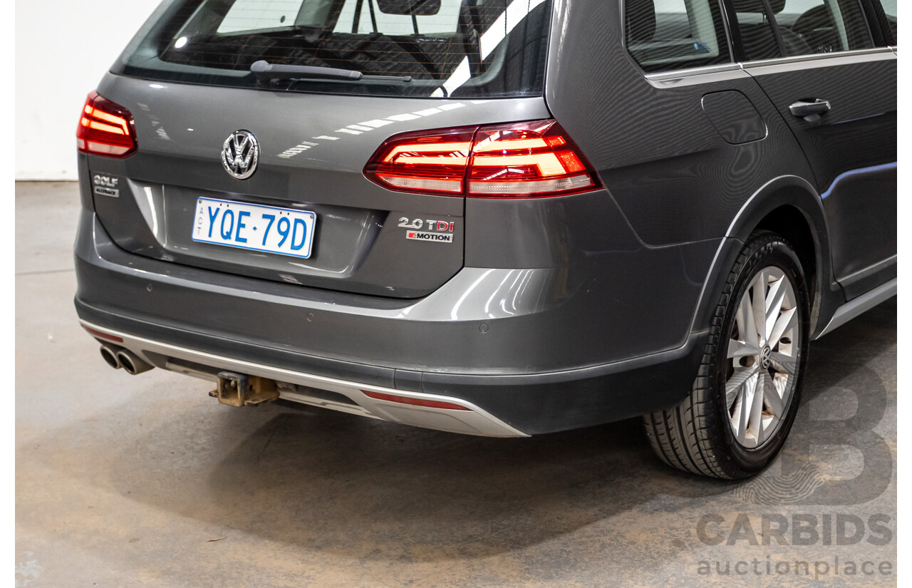 06/2017 Volkswagen Golf Alltrack 135 TDI Premium (AWD) AU MY18 4D Indium Grey Metallic Turbo Diesel 2.0L
