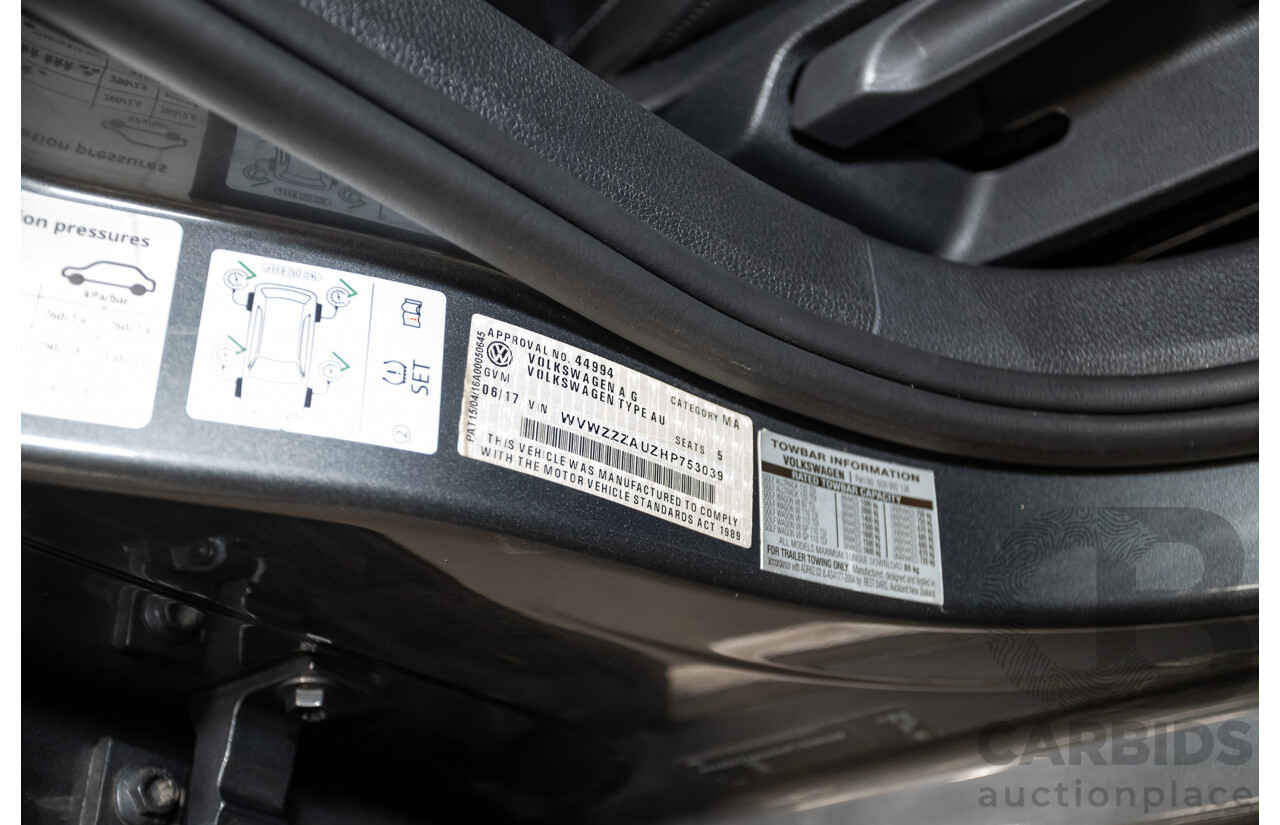 06/2017 Volkswagen Golf Alltrack 135 TDI Premium (AWD) AU MY18 4D Indium Grey Metallic Turbo Diesel 2.0L