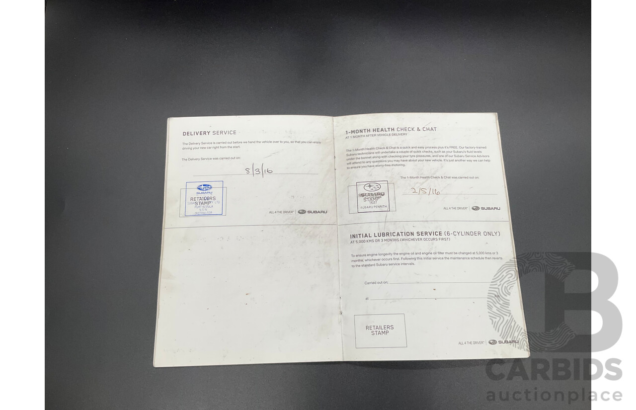 03/2016 Subaru Outback 2.0D AWD AWD MY16 4D Wagon Dark Grey Metallic Turbo Diesel 2.0L