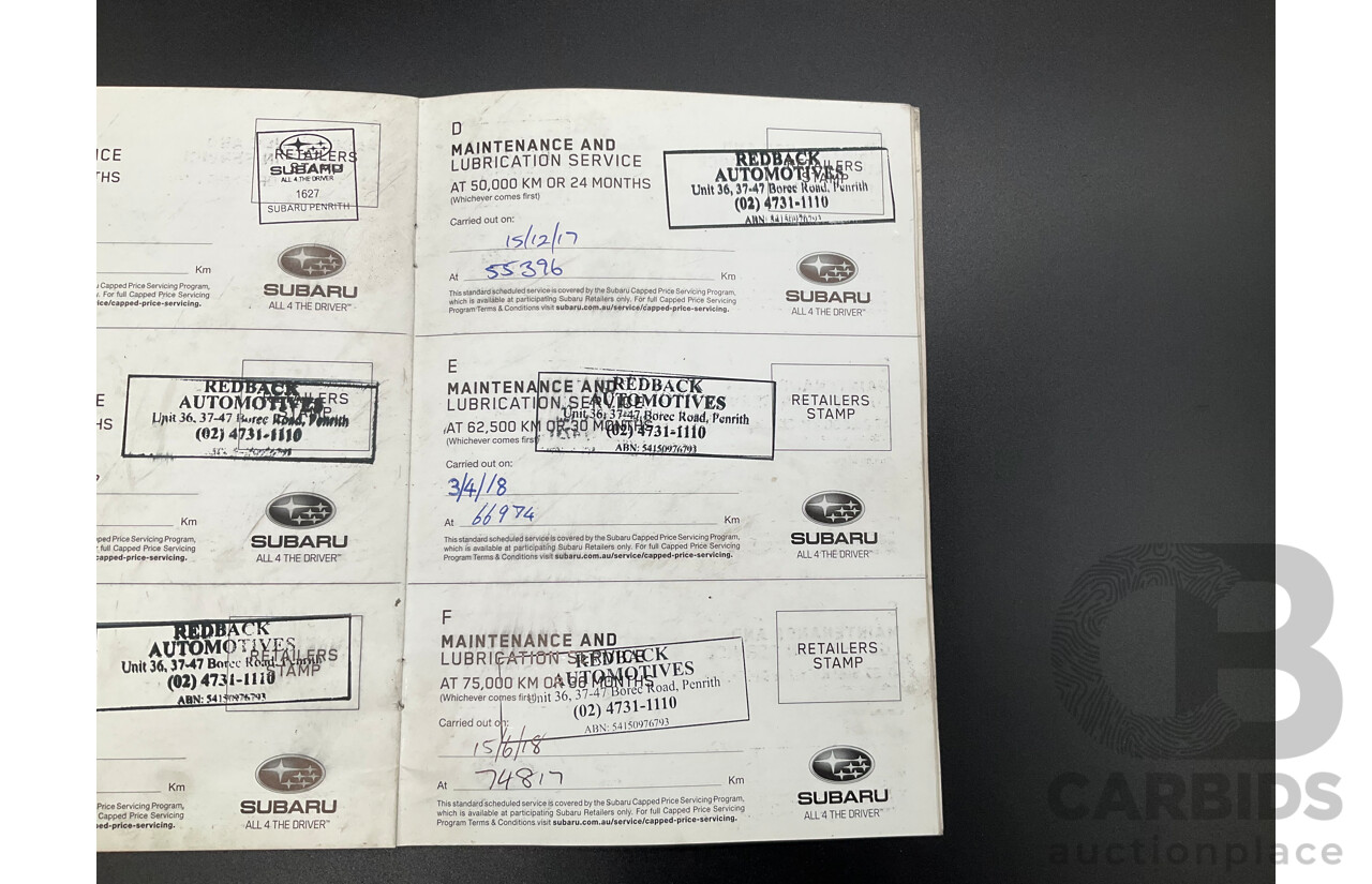 03/2016 Subaru Outback 2.0D AWD AWD MY16 4D Wagon Dark Grey Metallic Turbo Diesel 2.0L