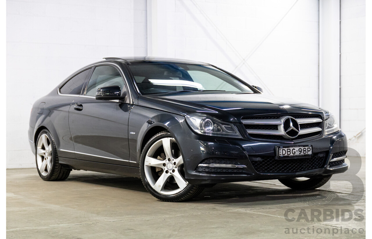 7/2012 Mercedes-Benz C250 CDI BE W204 MY11 2d Coupe Magnetite Black Metallic Turbo Diesel 2.1L