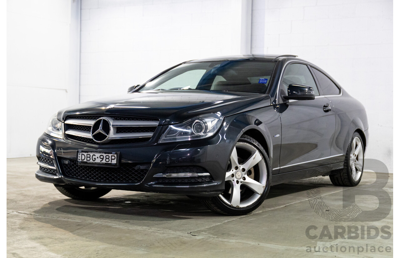 7/2012 Mercedes-Benz C250 CDI BE W204 MY11 2d Coupe Magnetite Black Metallic Turbo Diesel 2.1L