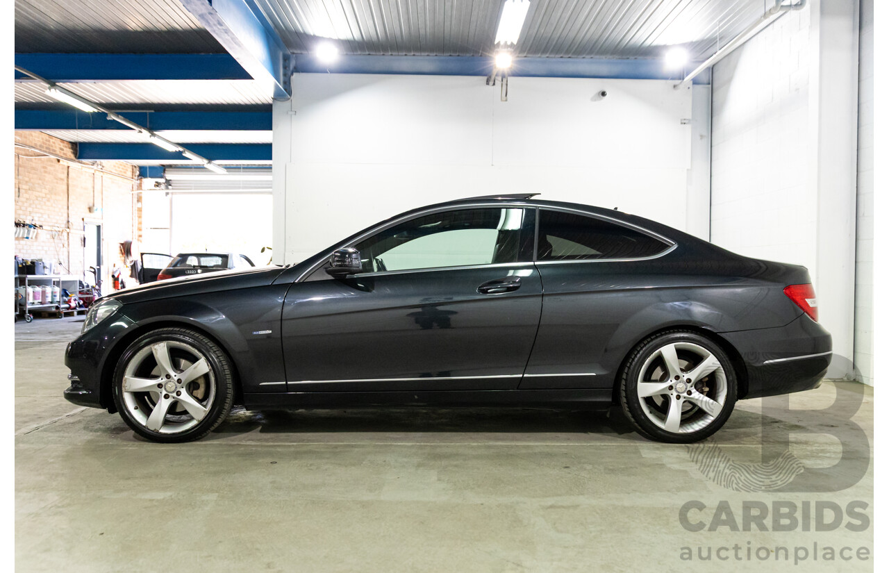 7/2012 Mercedes-Benz C250 CDI BE W204 MY11 2d Coupe Magnetite Black Metallic Turbo Diesel 2.1L
