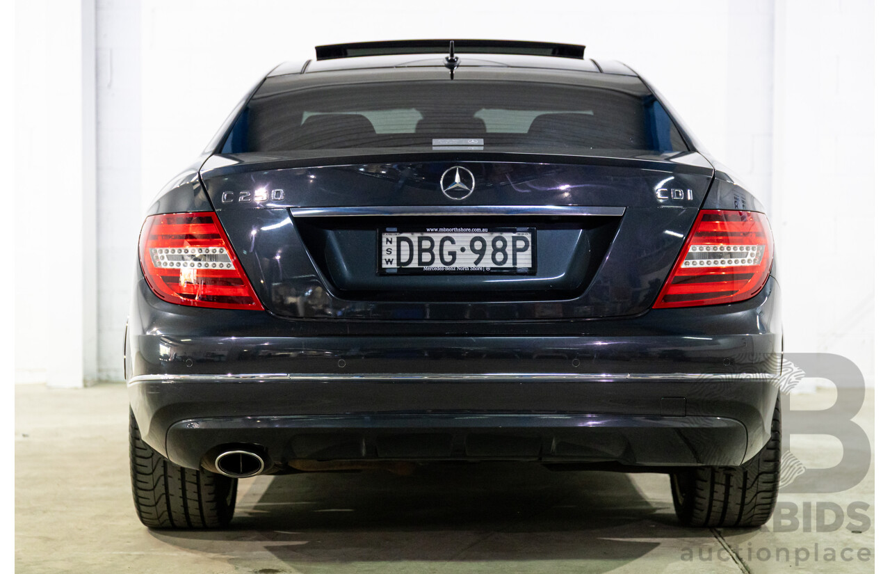 7/2012 Mercedes-Benz C250 CDI BE W204 MY11 2d Coupe Magnetite Black Metallic Turbo Diesel 2.1L