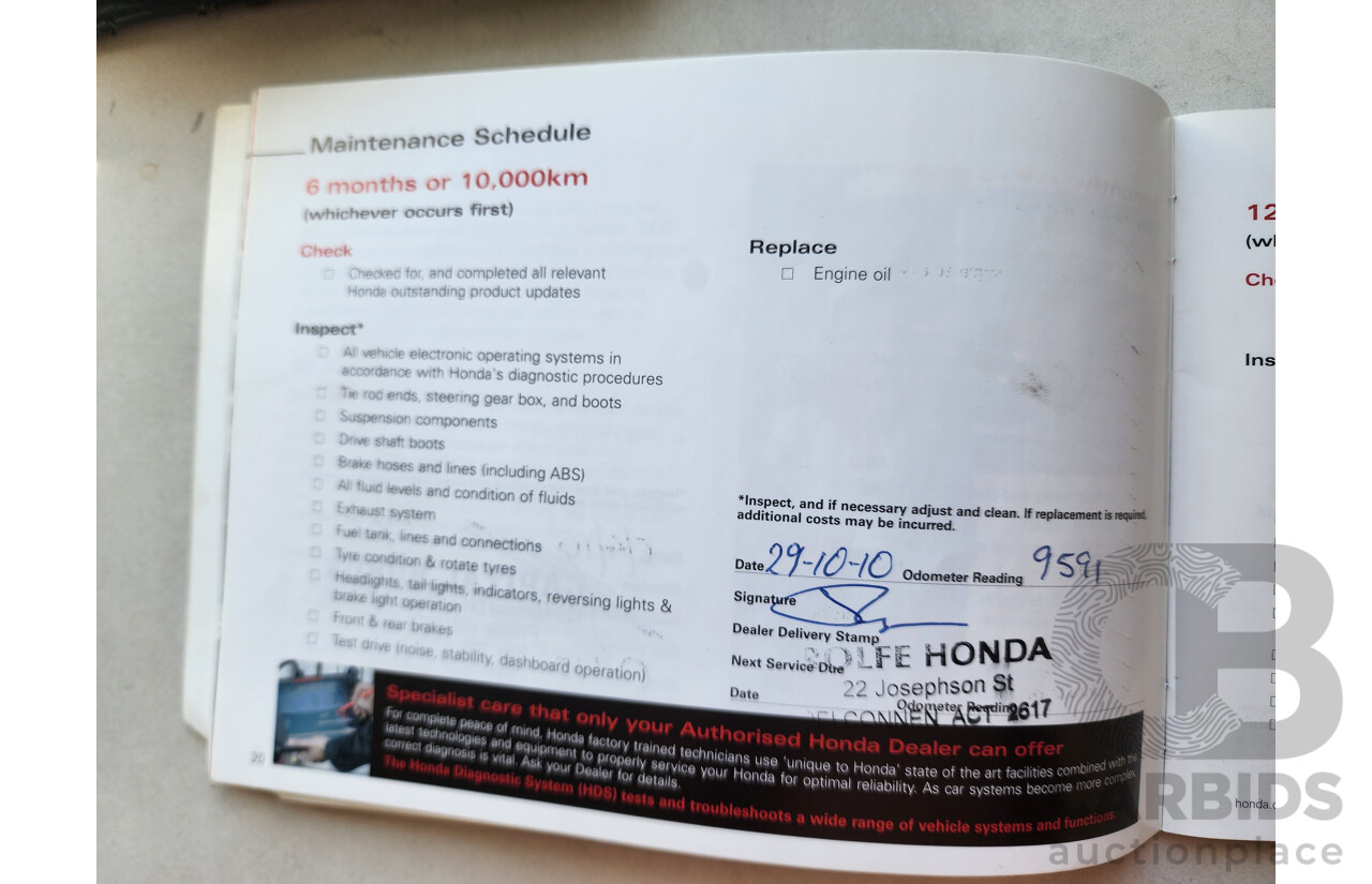 1/2010 Honda Civic VTi MY10 4d Sedan Maroon 1.8L