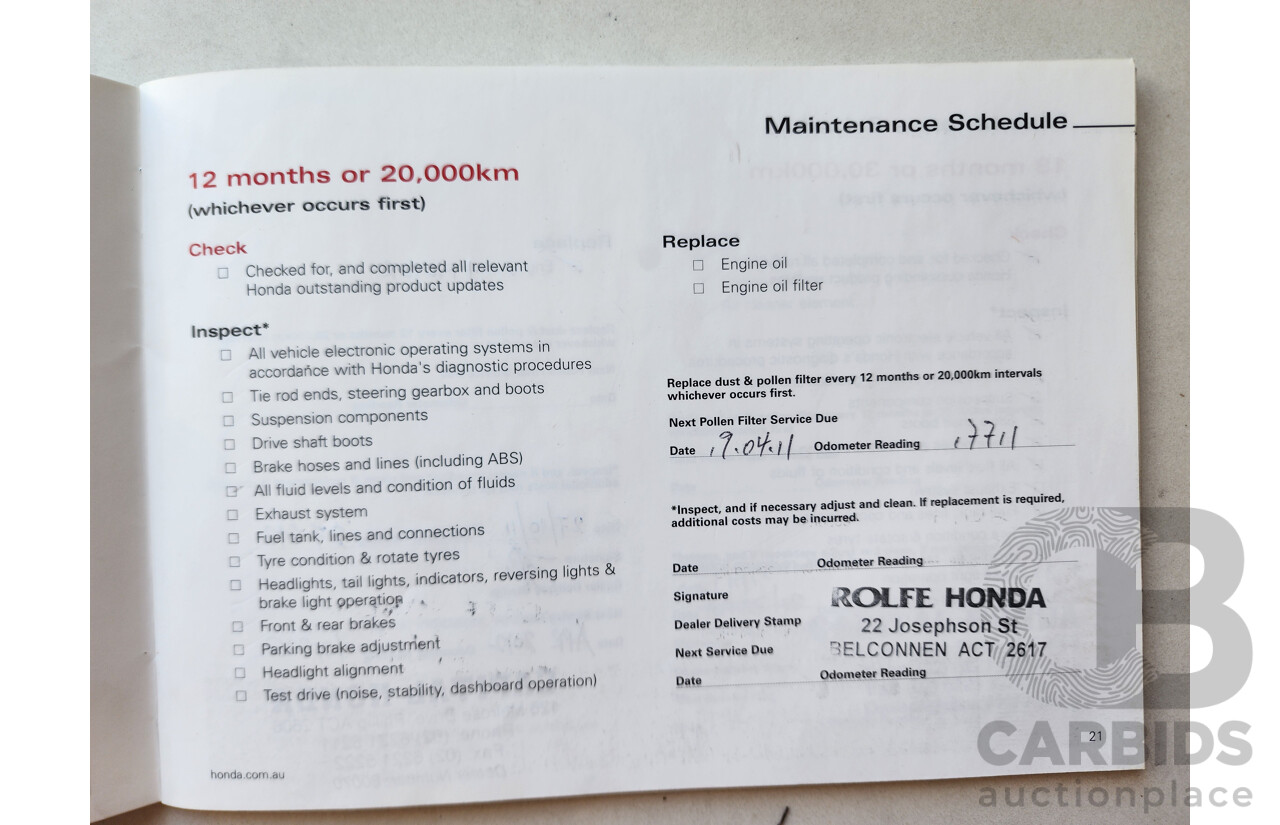 1/2010 Honda Civic VTi MY10 4d Sedan Maroon 1.8L