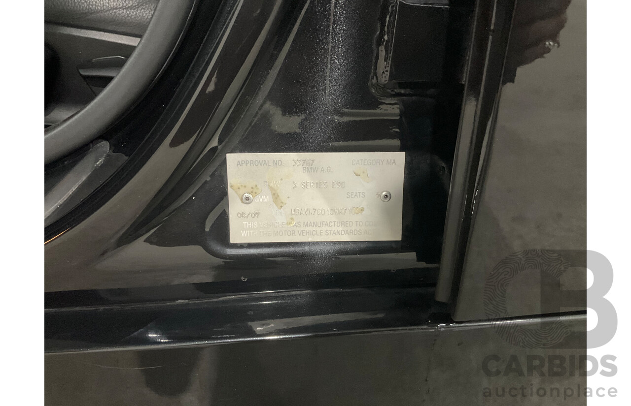 2/2007 BMW 320i Executive E90 4d Sedan Black Sapphire Metallic 2.0L