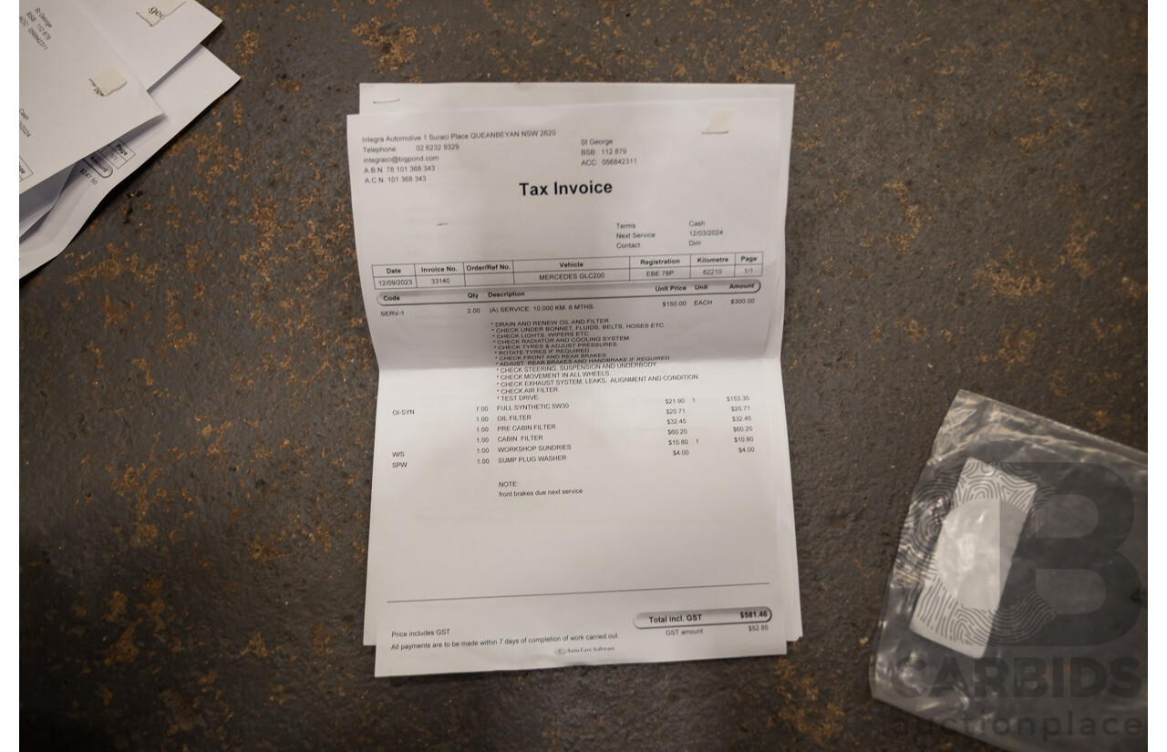 03/2019 Mercedes-Benz GLC200 (AWD) X253 MY19.5 4D Wagon Diamond White Turbo 2.0L