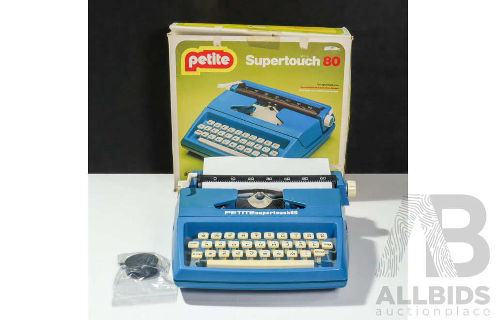 Petite Supertouch 80 Portable Typewriter with Original Box