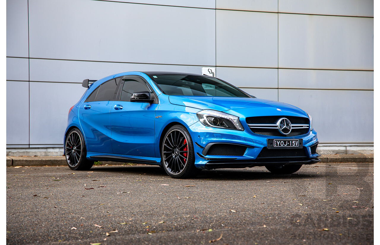 1/2015 Mercedes-Benz A45 AMG 176 MY15 5d Hatchback South Sea Blue Metallic Turbo 2.0L