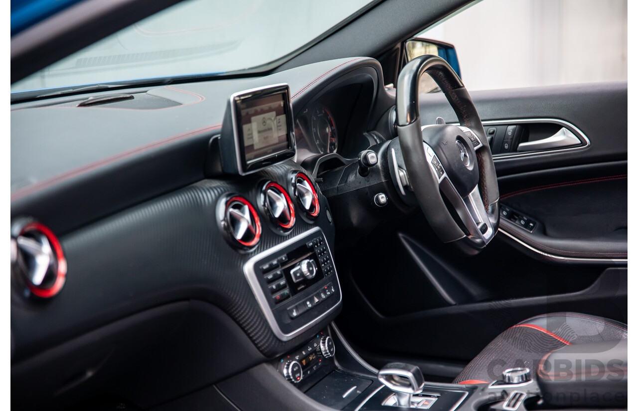 1/2015 Mercedes-Benz A45 AMG 176 MY15 5d Hatchback South Sea Blue Metallic Turbo 2.0L