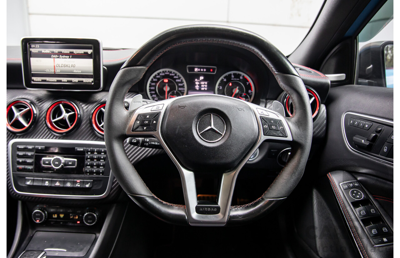 1/2015 Mercedes-Benz A45 AMG 176 MY15 5d Hatchback South Sea Blue Metallic Turbo 2.0L