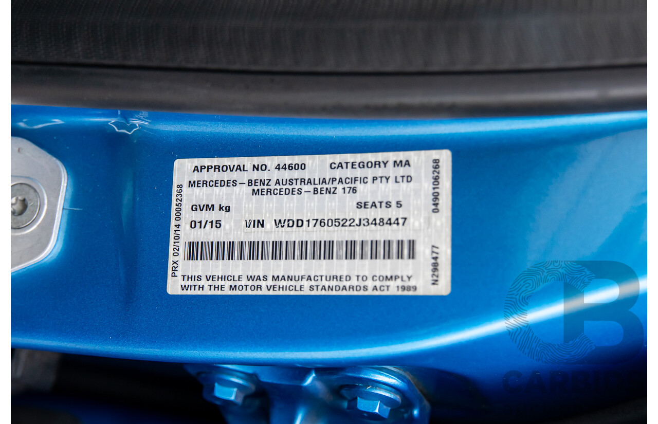 1/2015 Mercedes-Benz A45 AMG 176 MY15 5d Hatchback South Sea Blue Metallic Turbo 2.0L