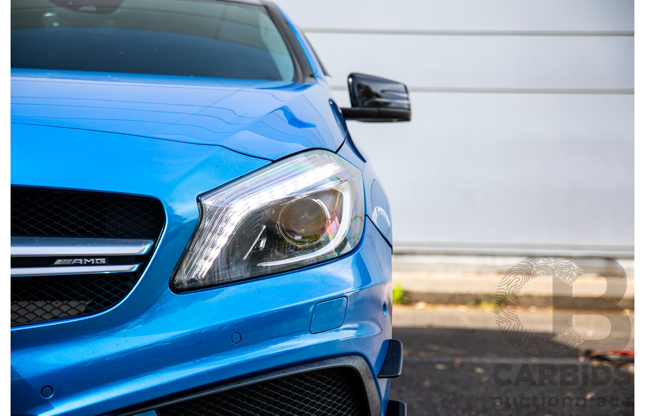 1/2015 Mercedes-Benz A45 AMG 176 MY15 5d Hatchback South Sea Blue Metallic Turbo 2.0L