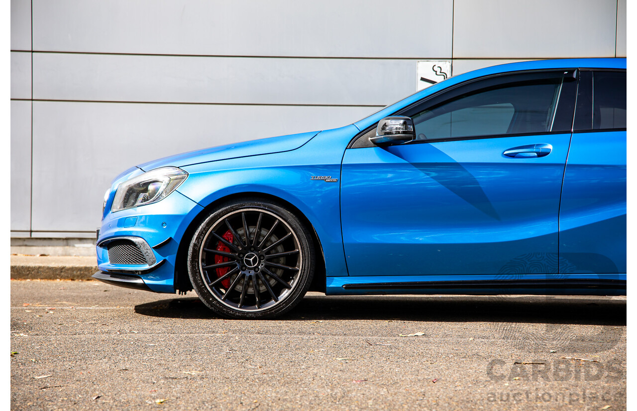 1/2015 Mercedes-Benz A45 AMG 176 MY15 5d Hatchback South Sea Blue Metallic Turbo 2.0L
