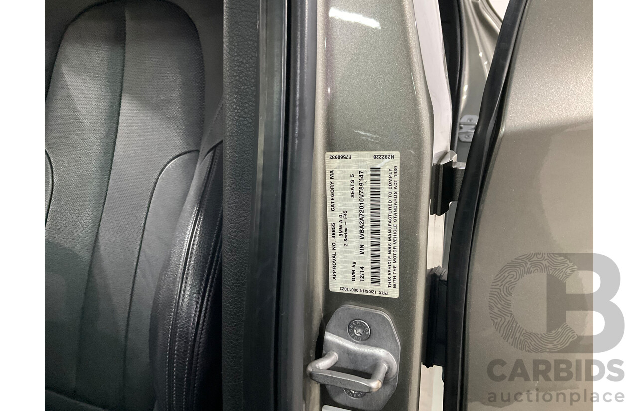 12/2014 BMW 2 25i Active Tourer Sport Line F45 4d Wagon Platinum Silver Turbo 2.0L