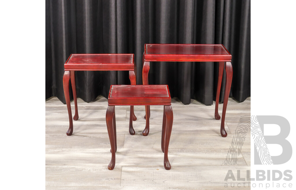 Nest of Three Queen Anne Style Side Tables