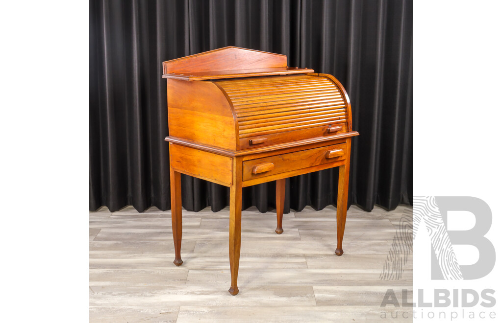 Indian Hardwood Roll Top Desk
