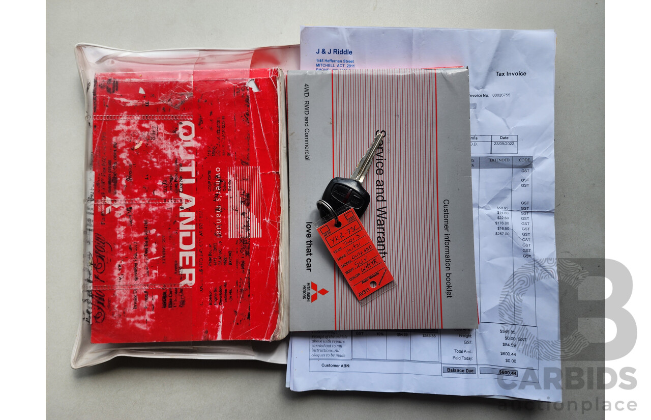 8/2013 Mitsubishi Outlander LS (4x4) ZJ 4d Wagon White 2.4L