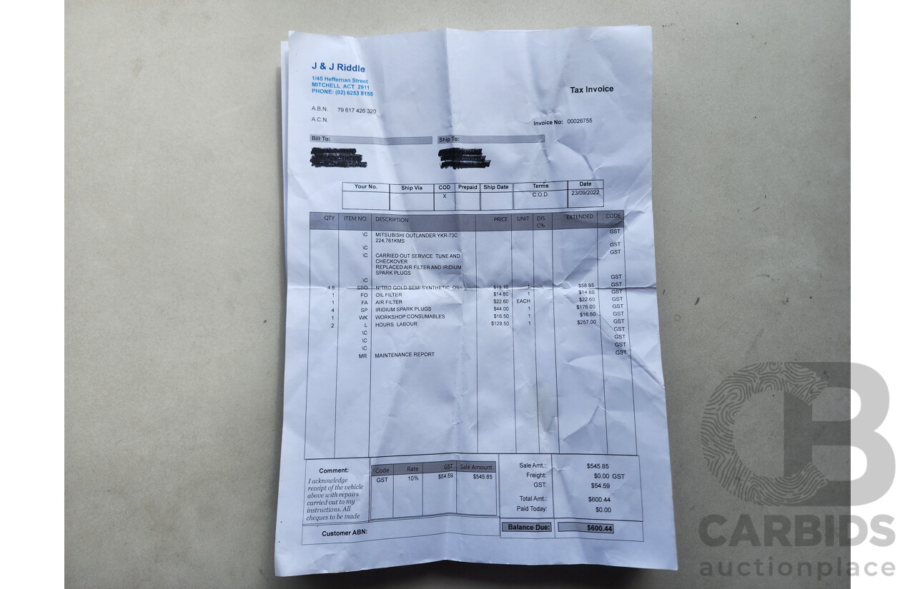 8/2013 Mitsubishi Outlander LS (4x4) ZJ 4d Wagon White 2.4L