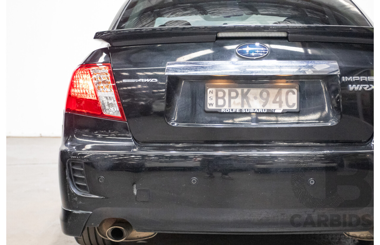 05/2010 Subaru Impreza WRX Club Spec 10 (AWD) MY10 4D Sedan Obsidian Black Turbo 2.5L