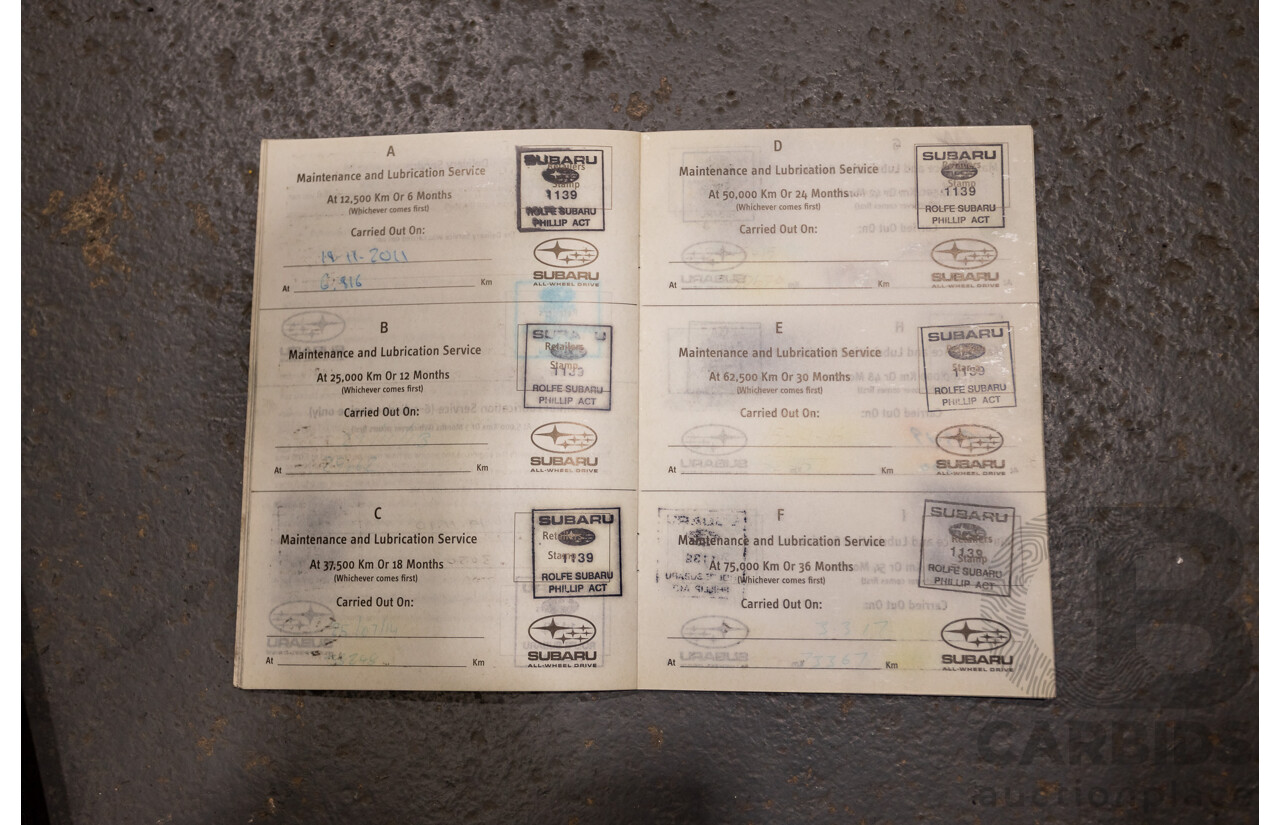 05/2010 Subaru Impreza WRX Club Spec 10 (AWD) MY10 4D Sedan Obsidian Black Turbo 2.5L