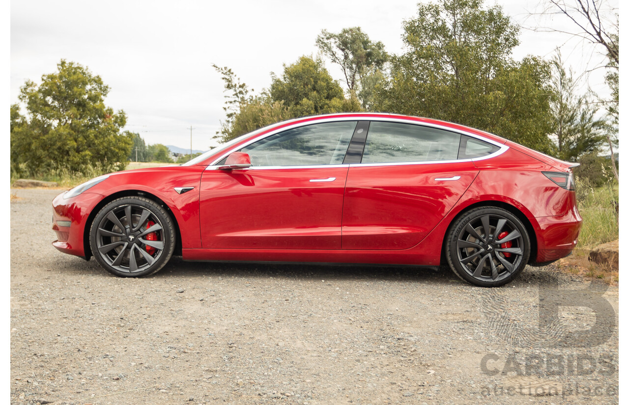 01/2020 Tesla Model 3 Performance (AWD) Dual Motor 4d Sedan Red - Dedicated Electric EV 335kw