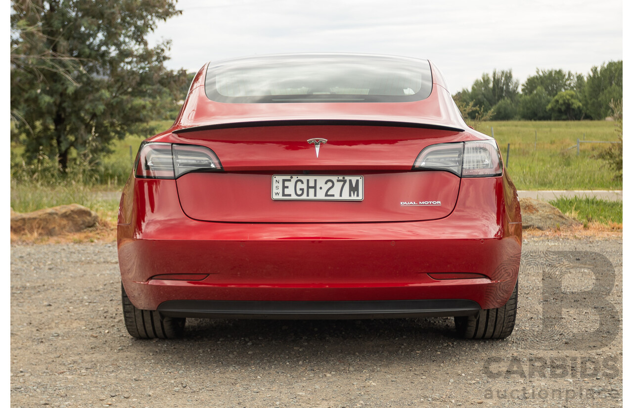 01/2020 Tesla Model 3 Performance (AWD) Dual Motor 4d Sedan Red - Dedicated Electric EV 335kw