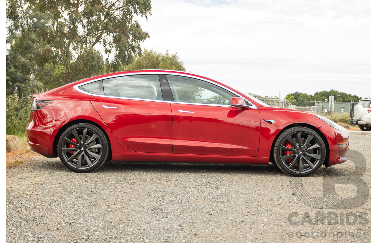 01/2020 Tesla Model 3 Performance (AWD) Dual Motor 4d Sedan Red - Dedicated Electric EV 335kw
