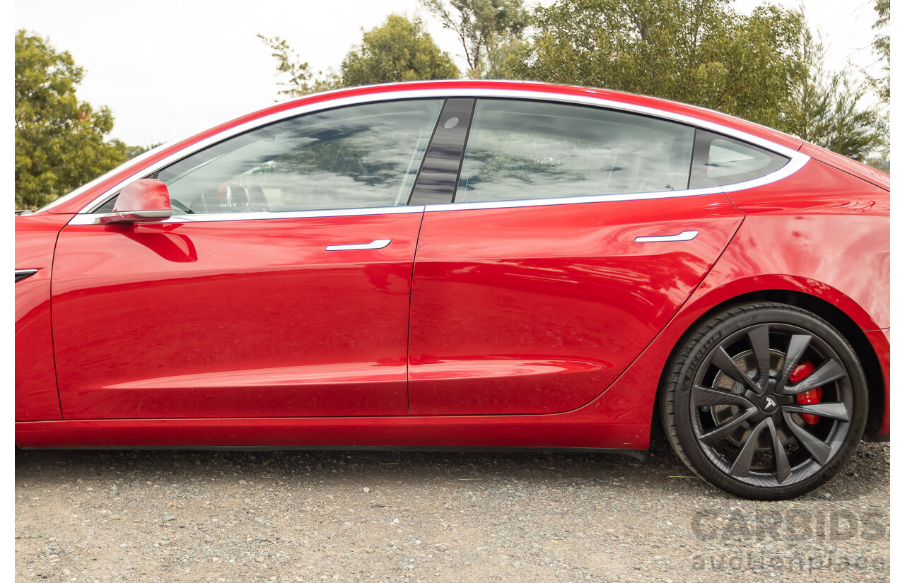 01/2020 Tesla Model 3 Performance (AWD) Dual Motor 4d Sedan Red - Dedicated Electric EV 335kw