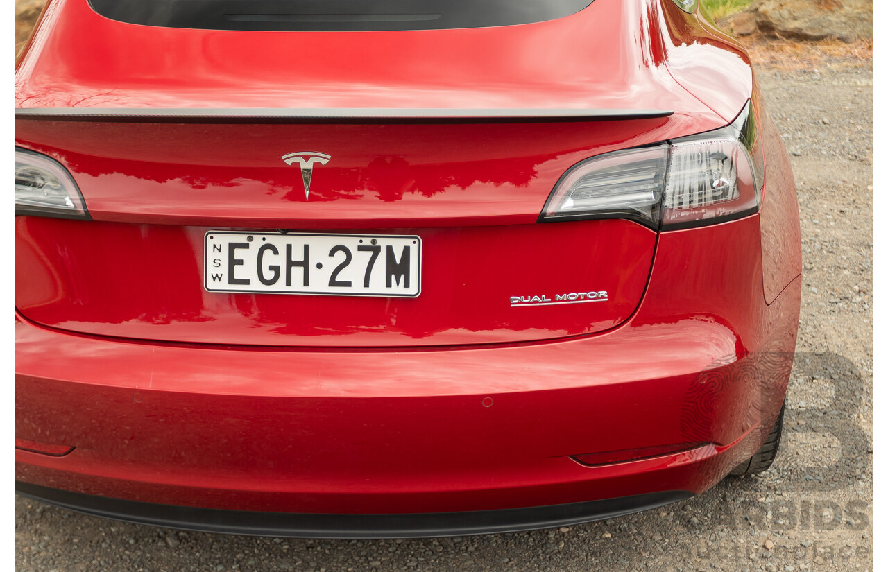 01/2020 Tesla Model 3 Performance (AWD) Dual Motor 4d Sedan Red - Dedicated Electric EV 335kw