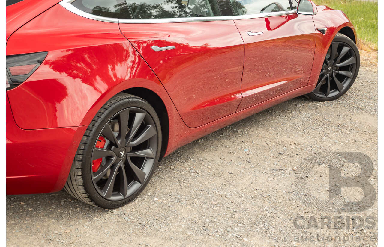 01/2020 Tesla Model 3 Performance (AWD) Dual Motor 4d Sedan Red - Dedicated Electric EV 335kw