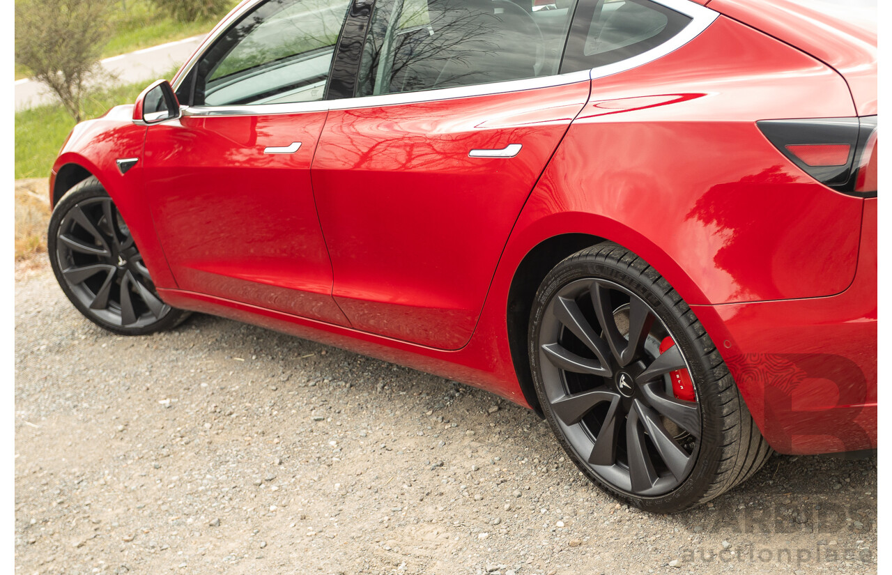 01/2020 Tesla Model 3 Performance (AWD) Dual Motor 4d Sedan Red - Dedicated Electric EV 335kw
